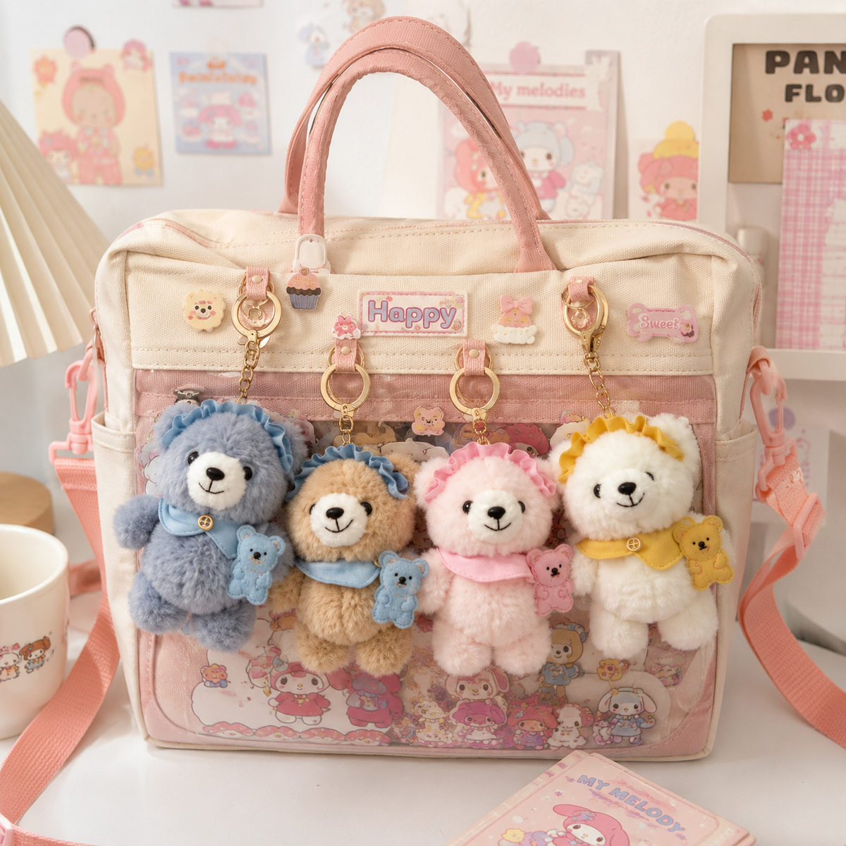 Super Cute Adorable Premium Plushie Teddy Bag Charm with Cute Mini