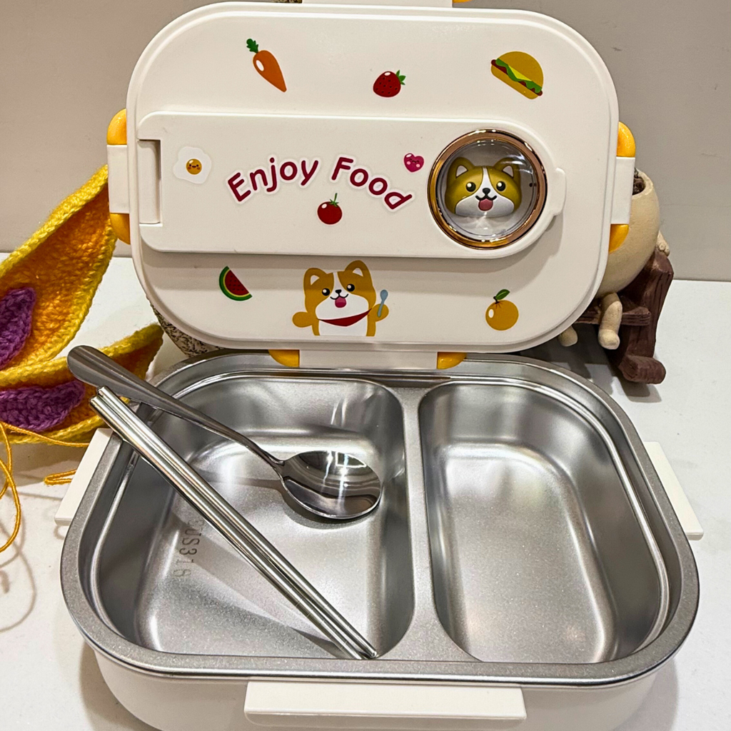 2D Corgi Foodie Lunch Box for Kids & Adults