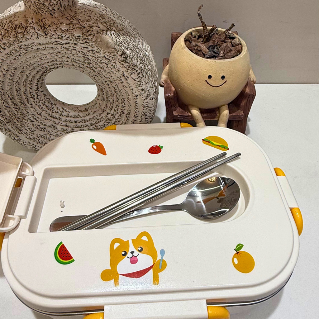 2D Corgi Foodie Lunch Box for Kids & Adults