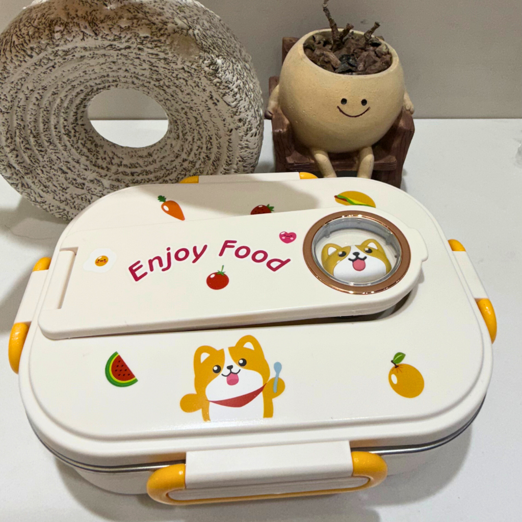 2D Corgi Foodie Lunch Box for Kids & Adults