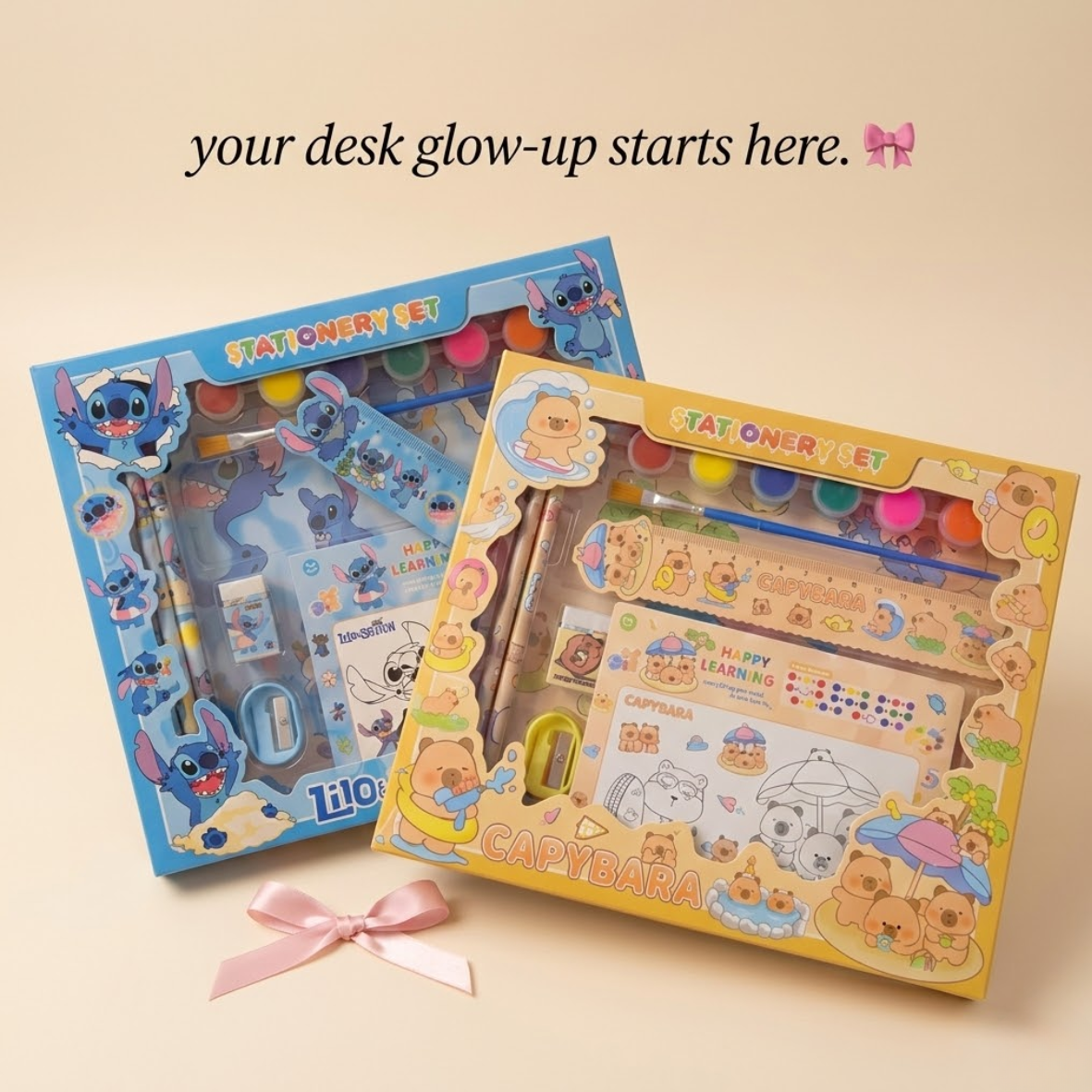 Lilo & Stitch Cartoon Art & School Kit with Colors, Notebook, Ruler ...