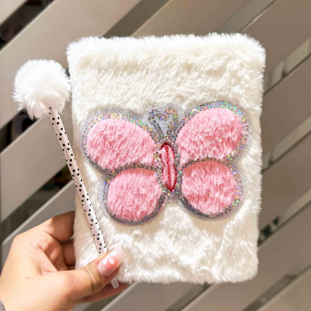 Cute Soft Fur Pen & Diary