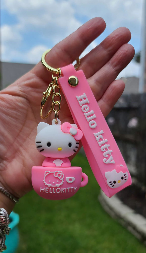 Hello Kitty Teacup Keychain Pink