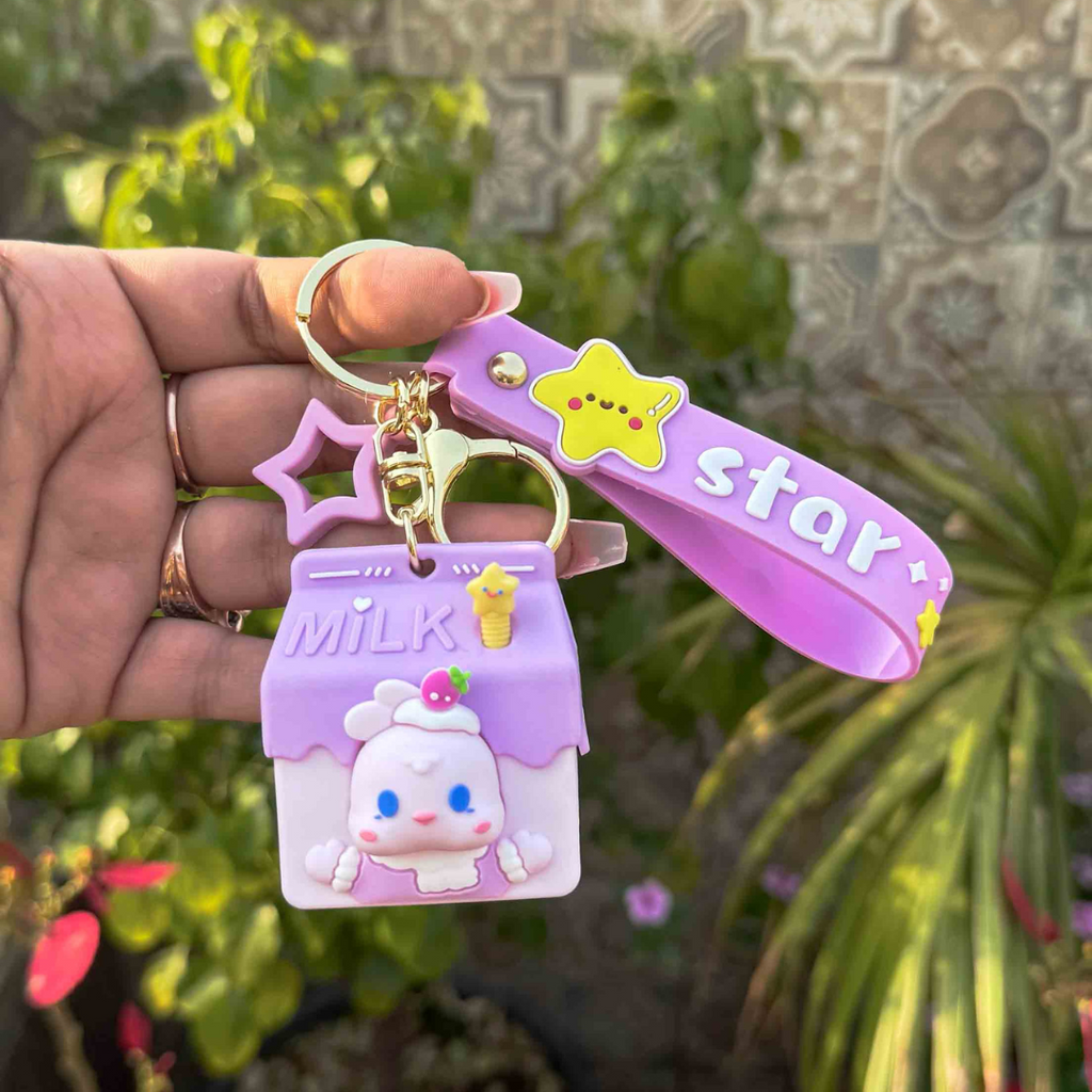 Berry Bunny Milk Carton Keychain