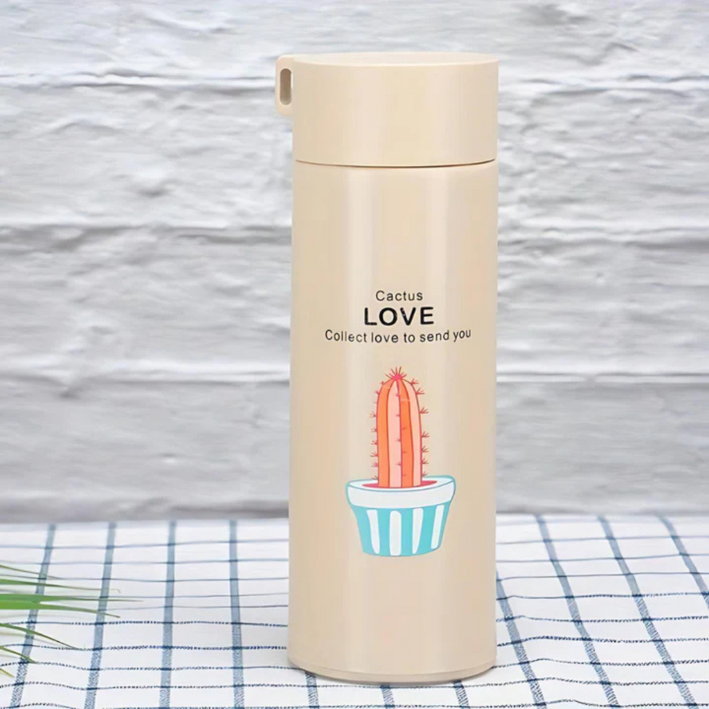 Love Cactus Glass Bottle