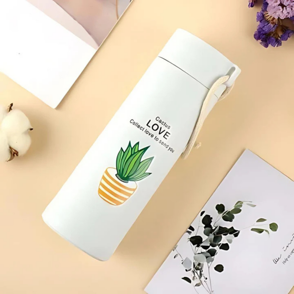 Love Cactus Glass Bottle